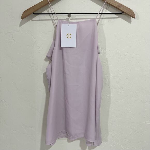 WAYF Lilac Purple Ruffle Lace Up Tank Top Size Small New - Picture 5 of 9